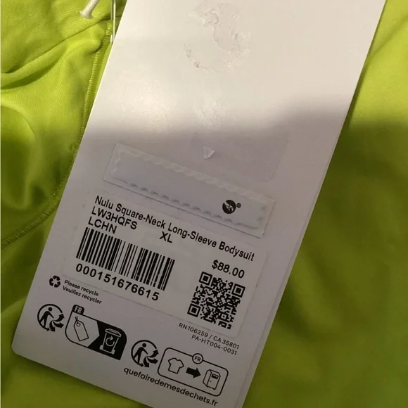 NWT Lululemon Athletica XS Wundermost Square-Neck Bodysuit - Picture 8 of 8